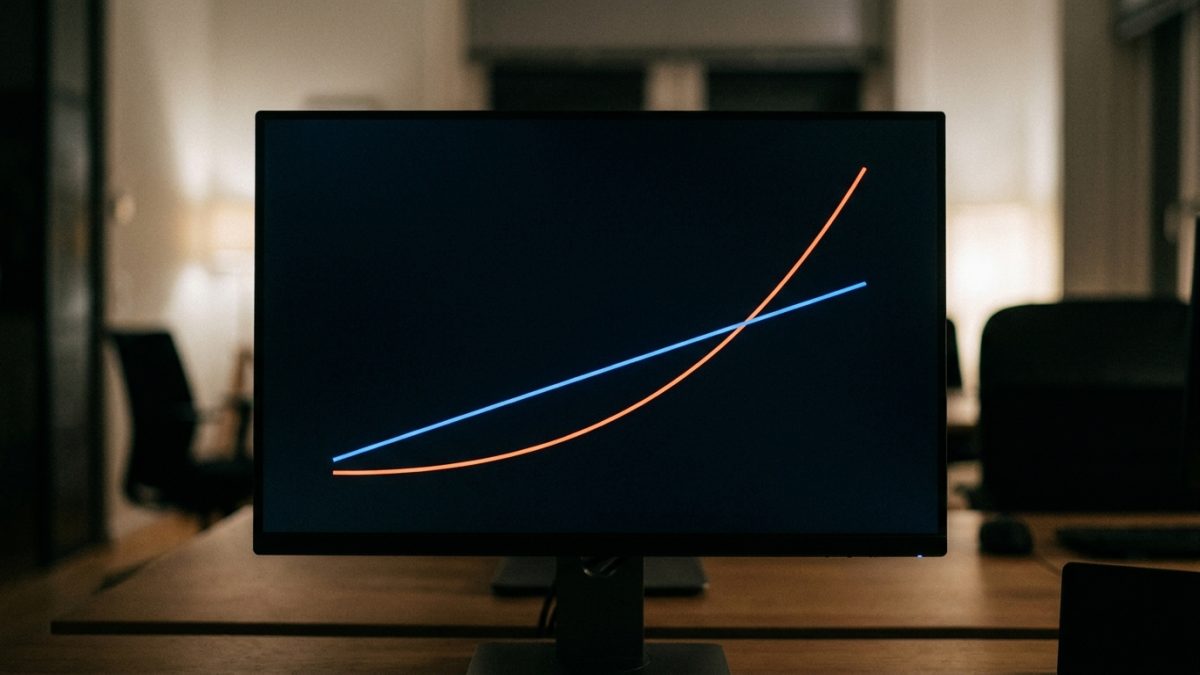 Doğrusal ve bileşik büyümenin karşılaştırıldığı grafik
