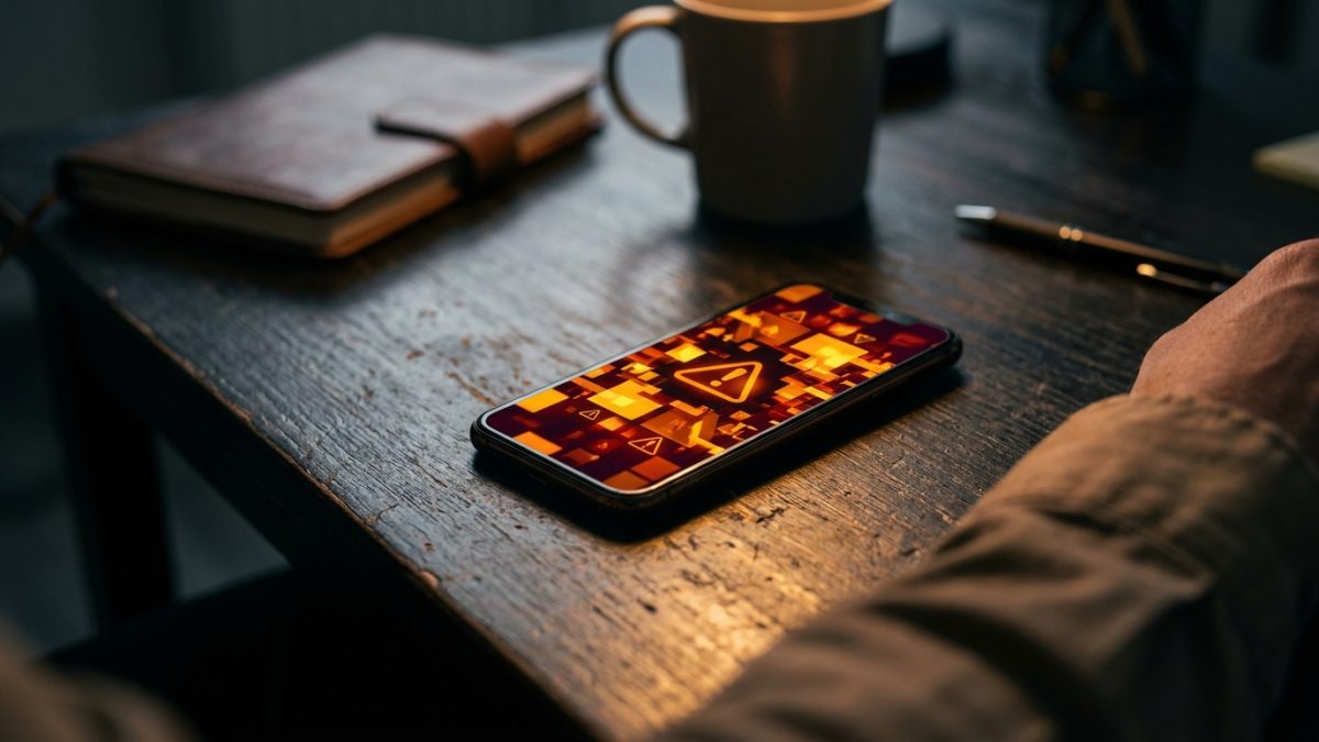 Baskı kuran tanıtım mesajlarını temsil eden telefon ekranı