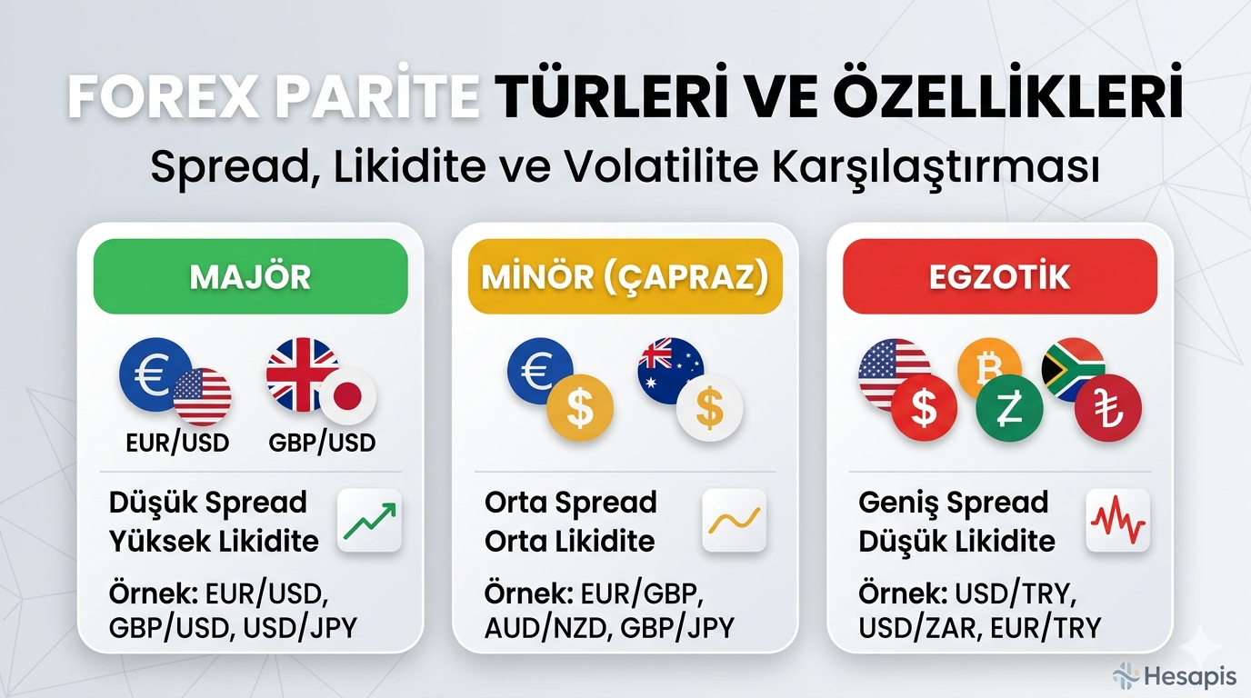 Forex parite türleri major minor egzotik karşılaştırma tablosu