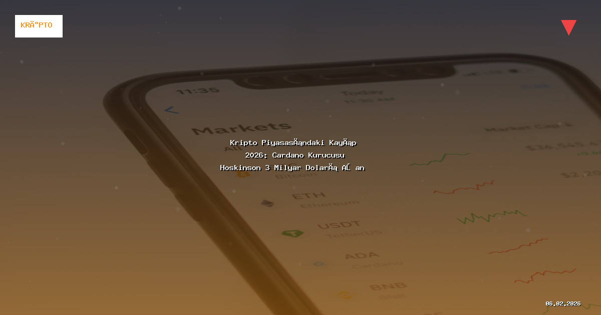 Kripto Piyasasındaki Kayıp 2026: Cardano Kurucusu Hoskinson 3 Milyar Doları Aşan Kaybı Açıkladı